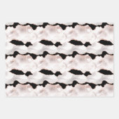 バラ金ゴールドグリッターアガート白黒スワール ラッピングペーパーシート (正面2)