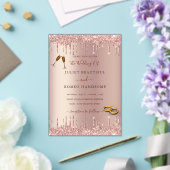 バラ金ゴールドグリッターアクリル結婚式招待状 アクリル招待状 (インサイチュ (ウェディング))