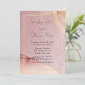 バラ金ゴールドグリッターアルコールインク21歳の誕生日パーティー 招待状 (スタンド正面)