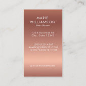 バラ金ゴールドグリッターイベントプランナーバルーン・アーティスト 名刺 (裏面)