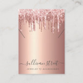 バラ金ゴールドグリッターイヤリングネックレスディスプレイカード コーリングカード (正面)