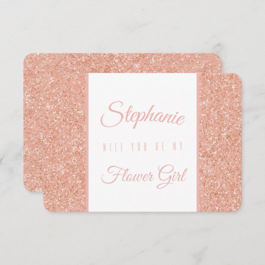 バラ金ゴールドグリッターウェディングパーティー 招待状 (正面/裏面)