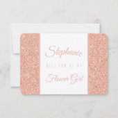 バラ金ゴールドグリッターウェディングパーティー 招待状 (正面)