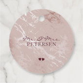 バラ金ゴールドグリッターエレガントなウェディング感謝していユー フェイバータグ (裏面)