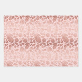 バラ金ゴールドグリッターエレガントクリスマスプレゼント ラッピングペーパーシート (正面3)