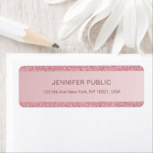 バラ金ゴールドグリッターエレガントテンプレート差出人住所 ラベル (インサイチュ)