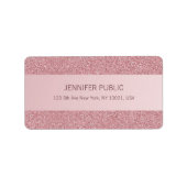 バラ金ゴールドグリッターエレガントトレンディーテンプレートアドレス ラベル (正面)