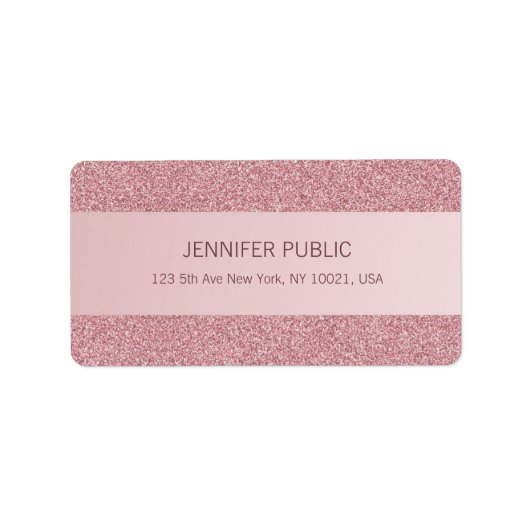 バラ金ゴールドグリッターエレガントトレンディーテンプレートアドレス ラベル (正面)