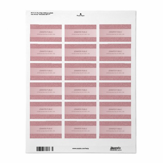 バラ金ゴールドグリッターエレガントトレンディーテンプレートアドレス ラベル (フルシート)