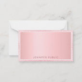 バラ金ゴールドグリッターエレガントパーソナライズされたテンプレート ノートカード (裏面)