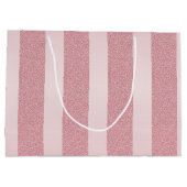 バラ金ゴールドグリッターエレガントモダンテンプレートトレンディー ラージペーパーバッグ (裏面)