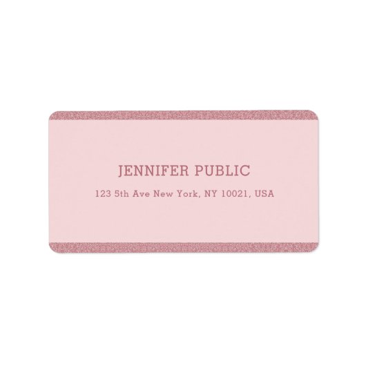 バラ金ゴールドグリッターエレガントモダンテンプレート ラベル (正面)