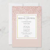 バラ金ゴールドグリッターエレガント金ゴールドブライダルシャワー 招待状 (正面)