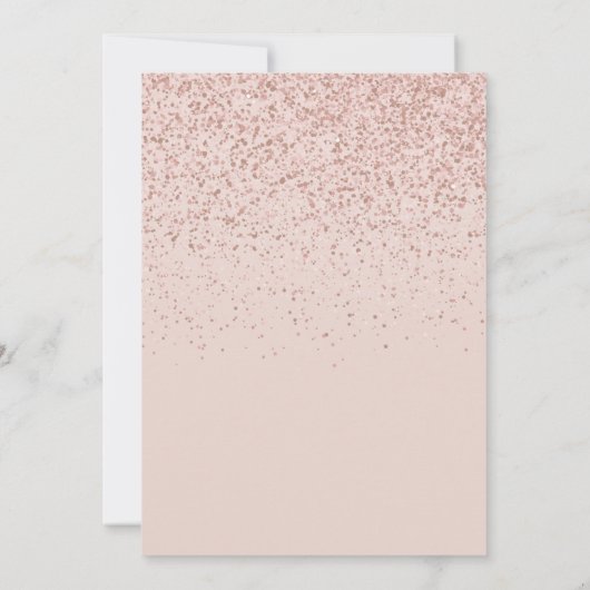 バラ金ゴールドグリッターエレガント金ゴールドブライダルシャワー 招待状 (裏面)