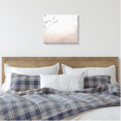 バラ金ゴールドグリッターオンマーブルキャンバス キャンバスプリント (インサイチュ (寝室))