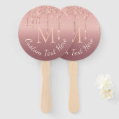 バラ金ゴールドグリッターカスタムあなたの手紙文字ハンドファン ハンドファン (正面&裏面)