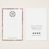 バラ金ゴールドグリッターカスタムロゴイヤリング表示 (正面&裏面)