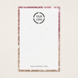 バラ金ゴールドグリッターカスタムロゴイヤリング表示