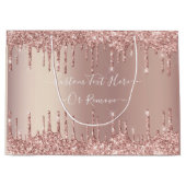 バラ金ゴールドグリッターカスタム抱き枕文字名 ラージペーパーバッグ (正面)