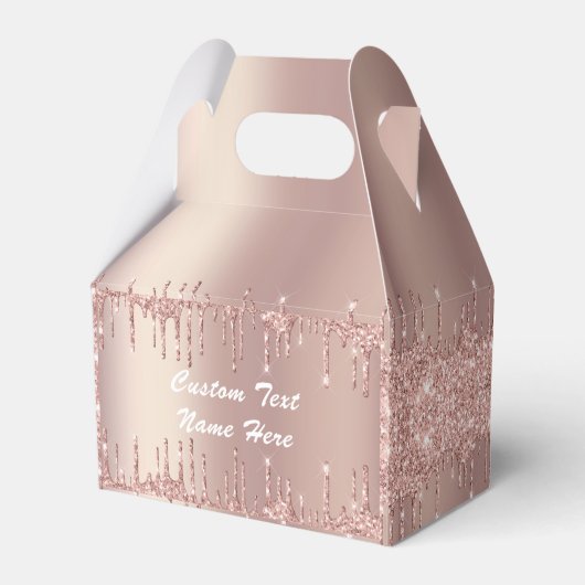 バラ金ゴールドグリッターカスタム文字あなたの名前ギフトボックス フェイバーボックス (裏面サイド)