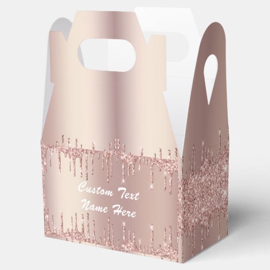 バラ金ゴールドグリッターカスタム文字あなたの名前ギフトボックス フェイバーボックス (オープン)