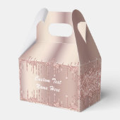 バラ金ゴールドグリッターカスタム文字あなたの名前ギフトボックス フェイバーボックス (正面サイド)