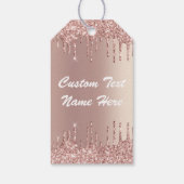 バラ金ゴールドグリッターカスタム文字あなたの名前ギフトラベル ギフトタグ (裏面)
