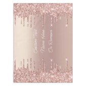 バラ金ゴールドグリッターカスタム文字あなたの名前テーブルクロス テーブルクロス (正面)