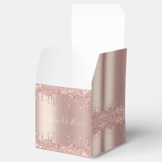 バラ金ゴールドグリッターカスタム文字お名前お気に入りボックス フェイバーボックス (オープン)