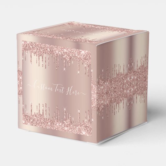 バラ金ゴールドグリッターカスタム文字お名前お気に入りボックス フェイバーボックス (裏面サイド)