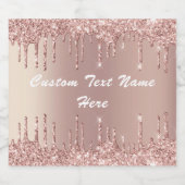 バラ金ゴールドグリッターカスタム文字きらめくワインラベル スパークリングワインラベル (シングルラベル)