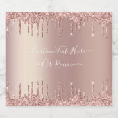 バラ金ゴールドグリッターカスタム文字きらめくワインラベル スパークリングワインラベル (シングルラベル)