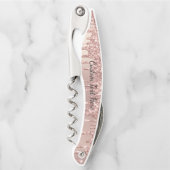 バラ金ゴールドグリッターカスタム文字ウェイターコルクねじ ソムリエナイフ (正面)