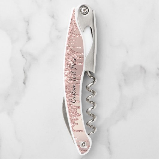 バラ金ゴールドグリッターカスタム文字ウェイターコルクねじ ソムリエナイフ (裏面)