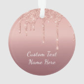 バラ金ゴールドグリッターカスタム文字クリスマスオーナメント オーナメント (裏面)