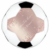 バラ金ゴールドグリッターカスタム文字サッカーボール サッカーボール (正面)