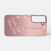 バラ金ゴールドグリッターカスタム文字サムスンギャラクシーケース SAMSUNG GALAXYケース (裏面横)