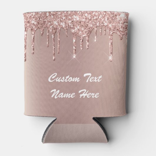 バラ金ゴールドグリッターカスタム文字パーティークーラーボックス 缶クーラー (正面)