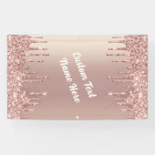 バラ金ゴールドグリッターカスタム文字ユーザー名バナー 横断幕 (横)