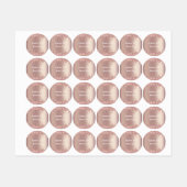 バラ金ゴールドグリッターカスタム文字ユーザー名ラベル ラベル (シート)