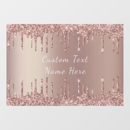 バラ金ゴールドグリッターカスタム文字名ウィンドウロック ウィンドウサイン (シート)