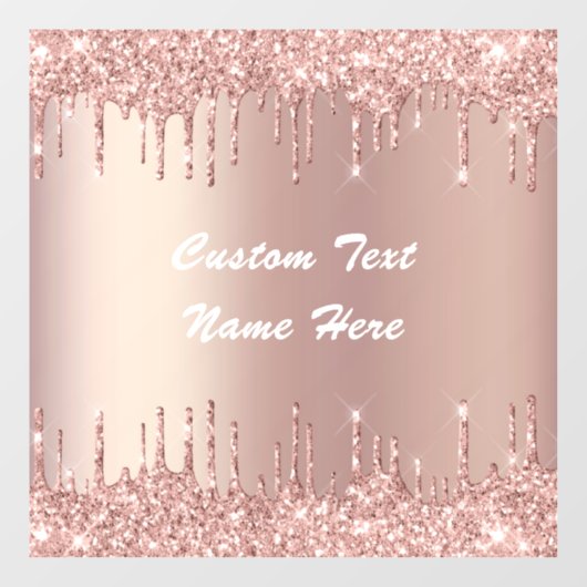 バラ金ゴールドグリッターカスタム文字名ウィンドウロック ウィンドウサイン (シート)