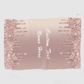 バラ金ゴールドグリッターカスタム文字名ゴルフタオル ゴルフタオル (横)