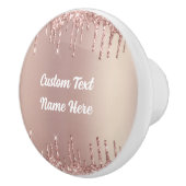 バラ金ゴールドグリッターカスタム文字名セラミックノブ セラミックノブ (右)