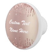 バラ金ゴールドグリッターカスタム文字名セラミックノブ セラミックノブ (右)