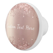 バラ金ゴールドグリッターカスタム文字名セラミックノブ セラミックノブ (右)