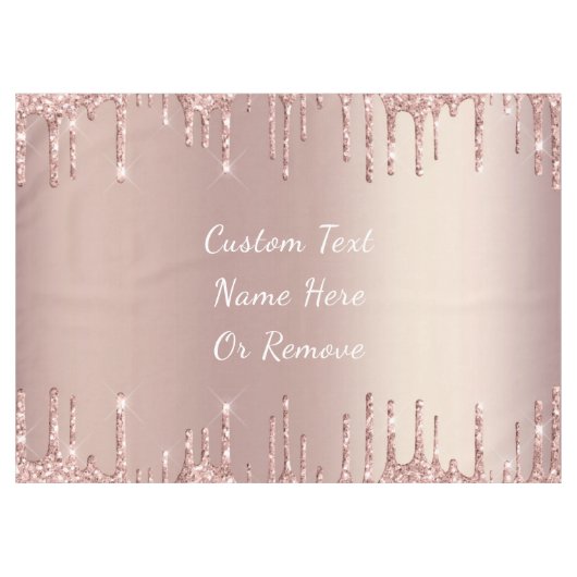 バラ金ゴールドグリッターカスタム文字名テーブルクロスギフト テーブルクロス (正面(横))