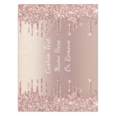 バラ金ゴールドグリッターカスタム文字名テーブルクロス テーブルクロス (正面)