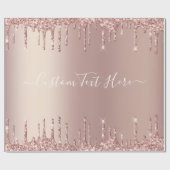 バラ金ゴールドグリッターカスタム文字名ラッピング紙 ラッピングペーパー (フラット)