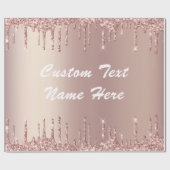 バラ金ゴールドグリッターカスタム文字名ラッピング紙 ラッピングペーパー (フラット)